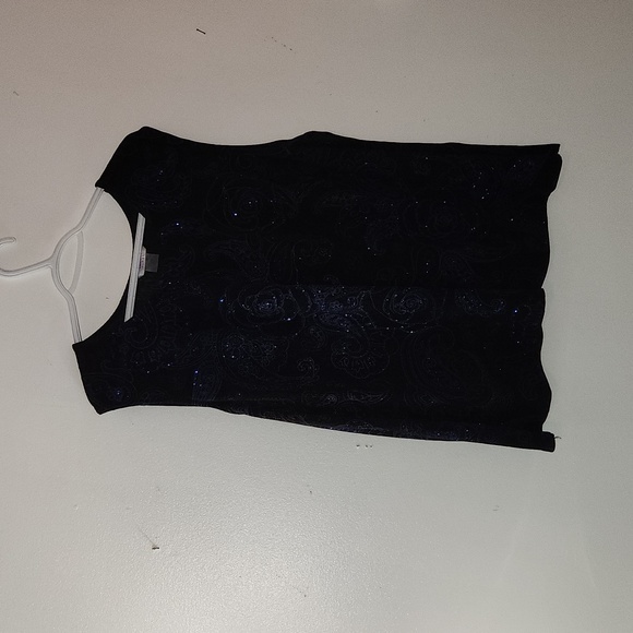 Tanjay two peice tank and jacket evening wear black and royal blue details - Picture 2 of 4